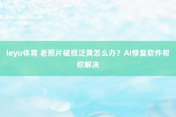 leyu体育 老照片破损泛黄怎么办？AI修复软件帮你解决