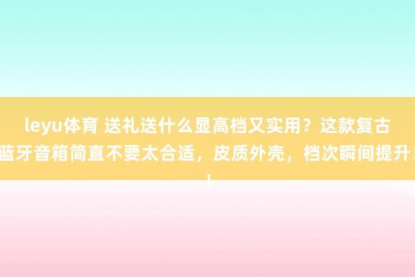 leyu体育 送礼送什么显高档又实用？这款复古蓝牙音箱简直不要太合适，皮质外壳，档次瞬间提升！