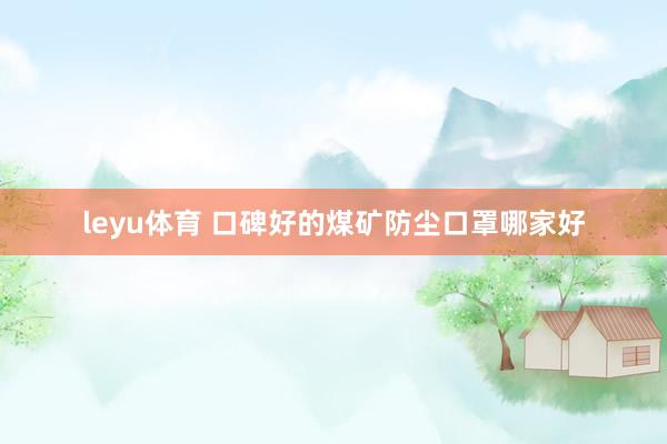 leyu体育 口碑好的煤矿防尘口罩哪家好