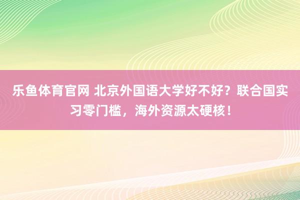 乐鱼体育官网 北京外国语大学好不好？联合国实习零门槛，海外资源太硬核！