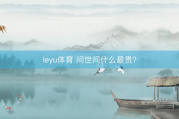 leyu体育 问世间什么最贵？