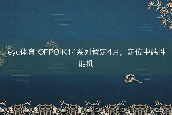 leyu体育 OPPO K14系列暂定4月,定位中端性能机