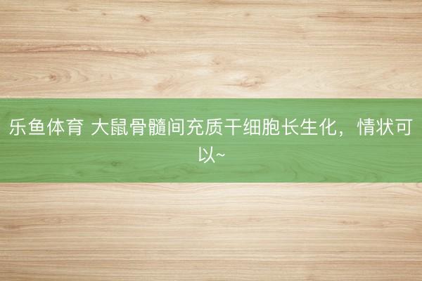 乐鱼体育 大鼠骨髓间充质干细胞长生化，<a href=